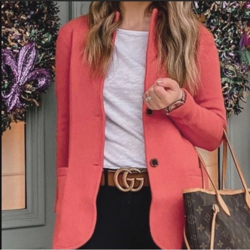 Jcrew Heather brick red cotton sweater blazer size small